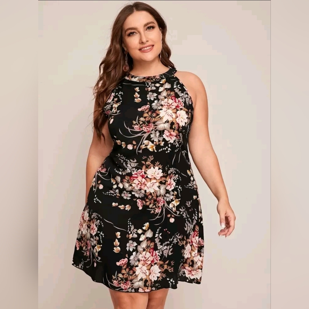 Floral Black Dress